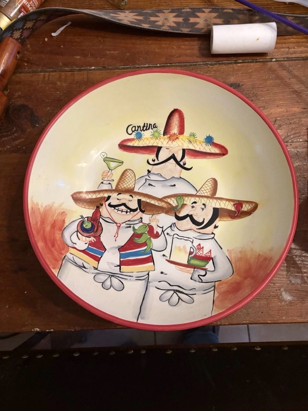 Certified International Cantina Tracy Flickinger Mexican Chef Serving Bowl